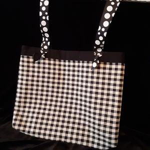Black and white checked purse